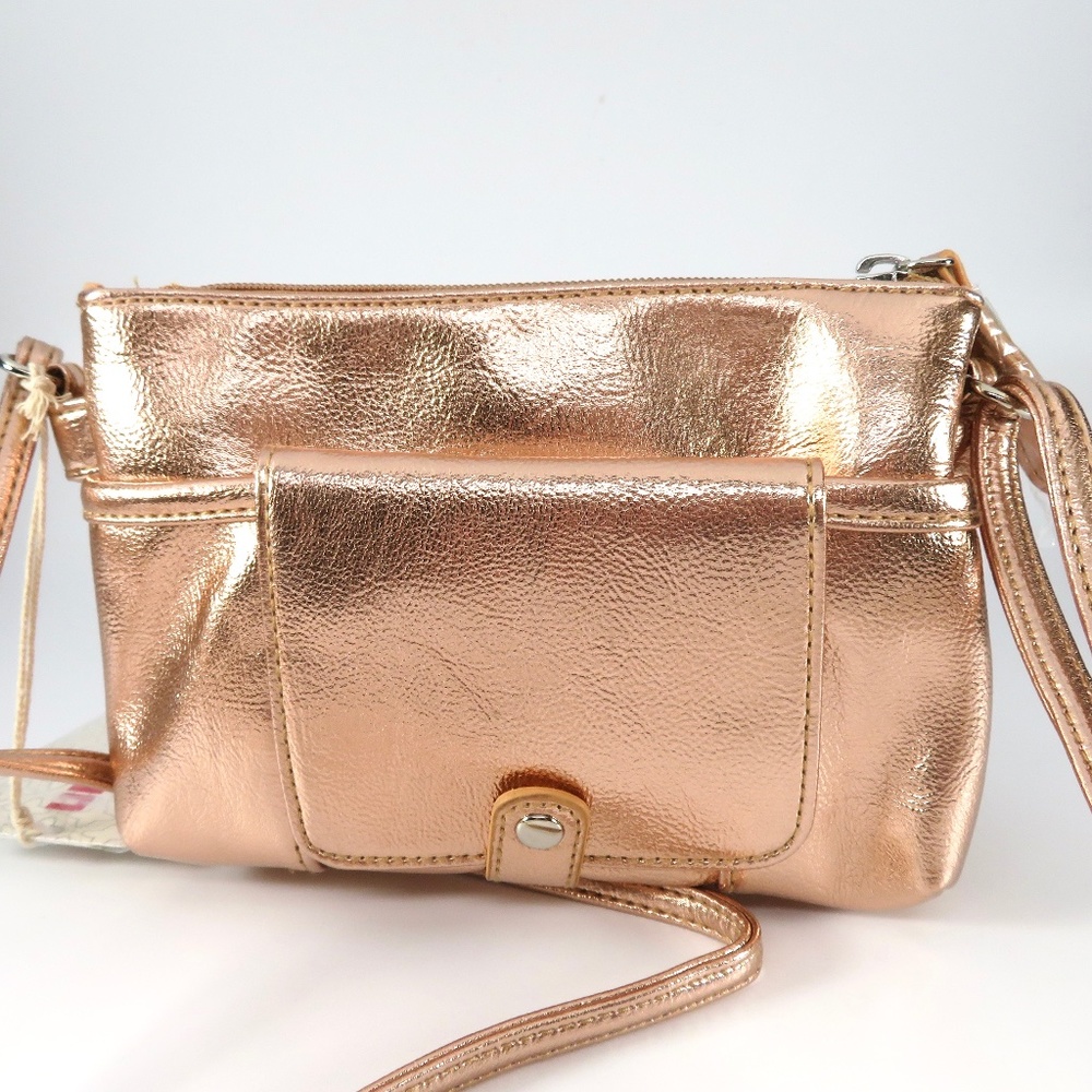 UnionBay Crossbody Organizer Bag NWT Gold Metallic